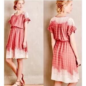 Maeve Anthropologie Veronia Shirt Dress Button Front Cap Sleeves Size XSmall